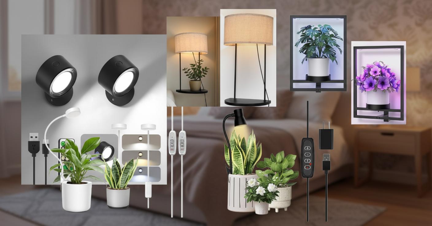 Best Plant-Growing Bedside Sconce - Easy Customizable Lighting, Cordless Convenience, and Space-Saving Design