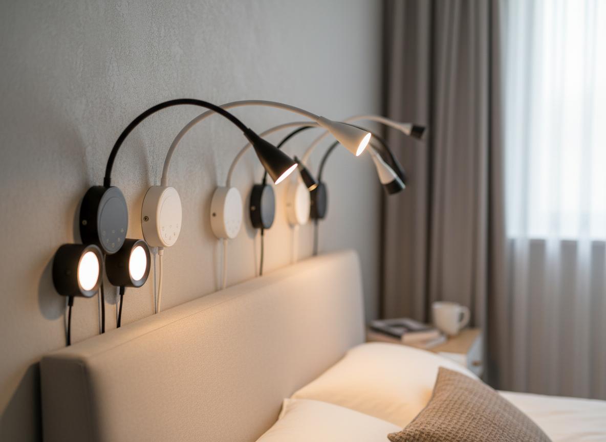 Best Space-Saving Wall-Mounted Reading Lamp - Adjustable Brightness, USB Charging Ports, Plug-In Convenience