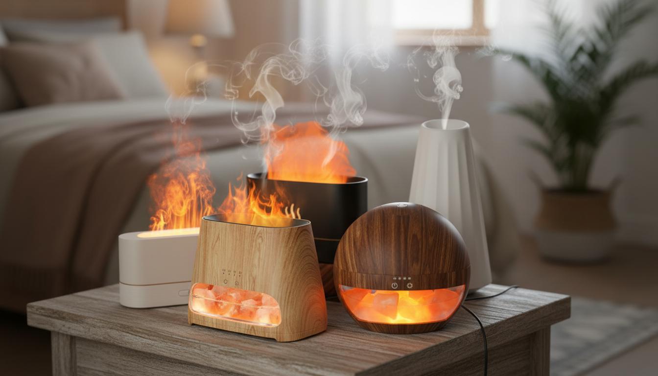 Best Ultrasonic Essential Oil Diffuser Lamp - Relaxing Ambiance, Soothing Fire Flame Effects, Aromatherapy Benefits