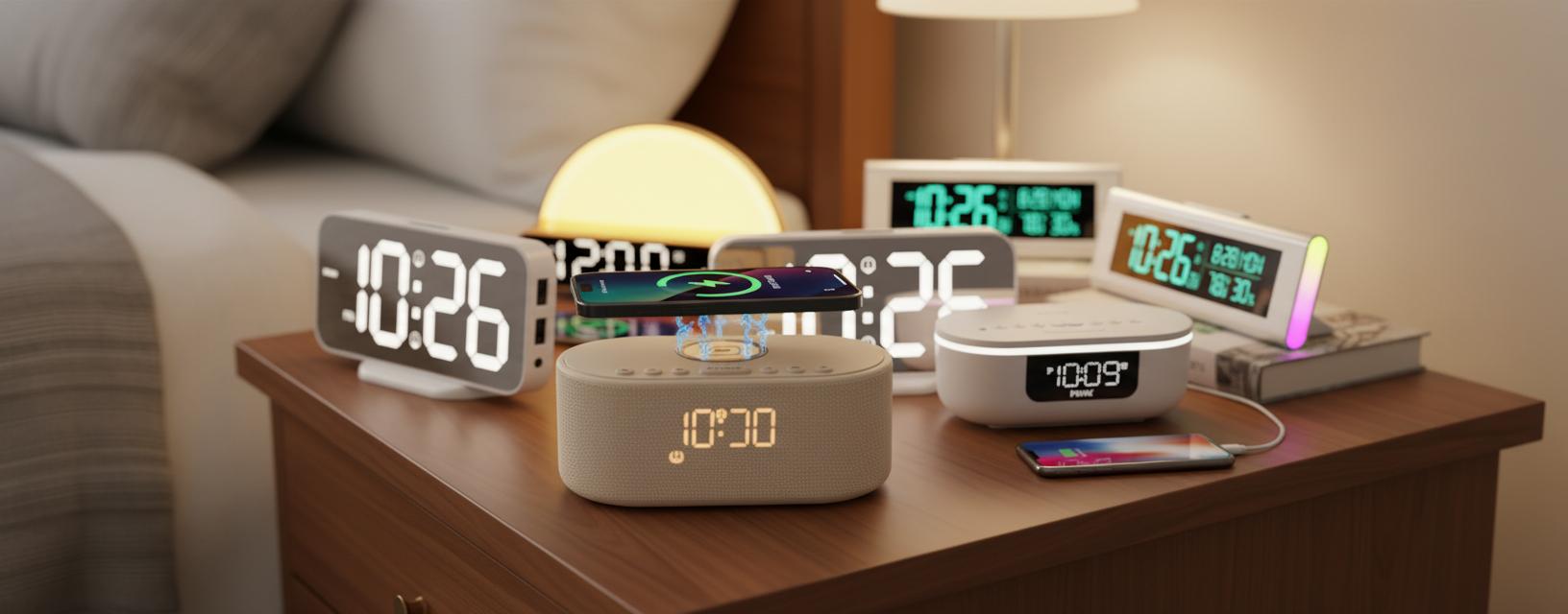Best UV Sanitizing Alarm Clock - Enhances Sleep Quality, Soothing Sounds, Wireless Charging