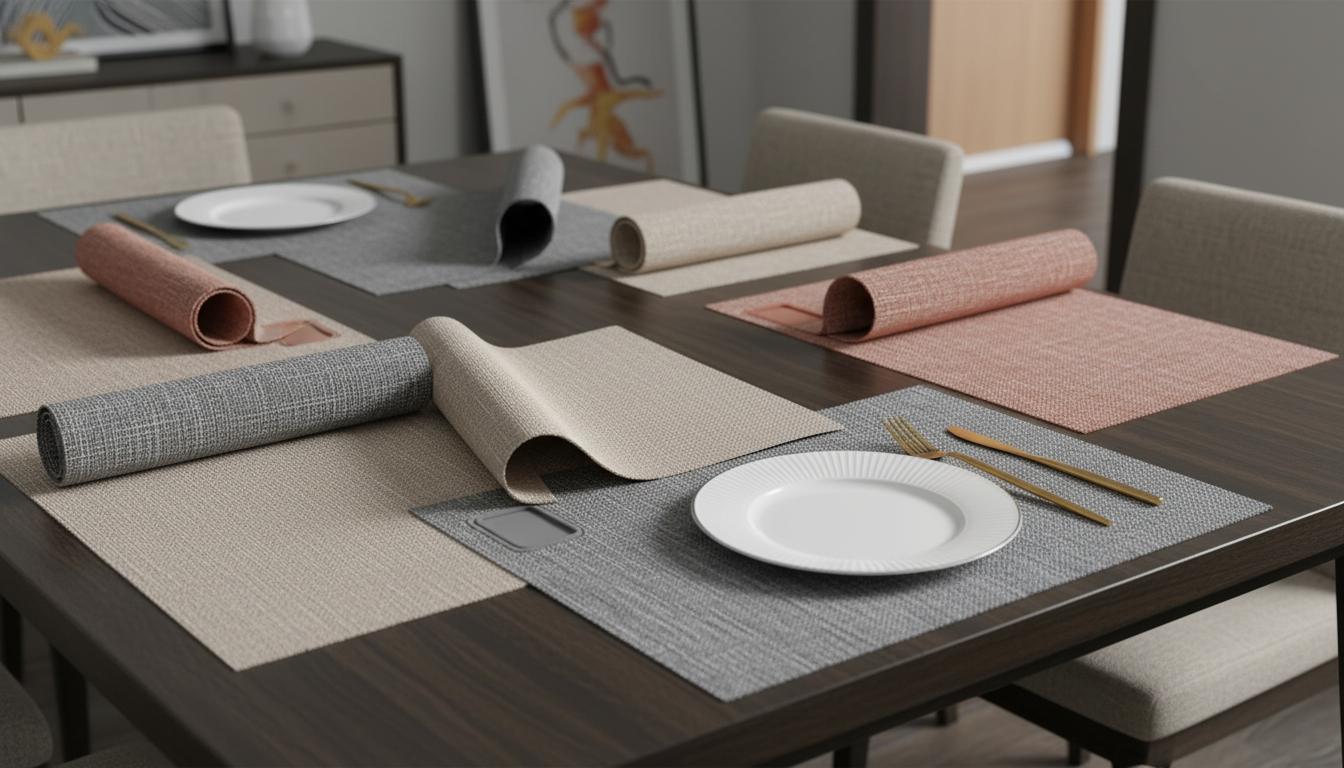 Best Anti-Microbial Placemats with Wireless Device Holders - Durable Design, Easy-to-Clean Surface, Versatile for Indoor and Outdoor Use