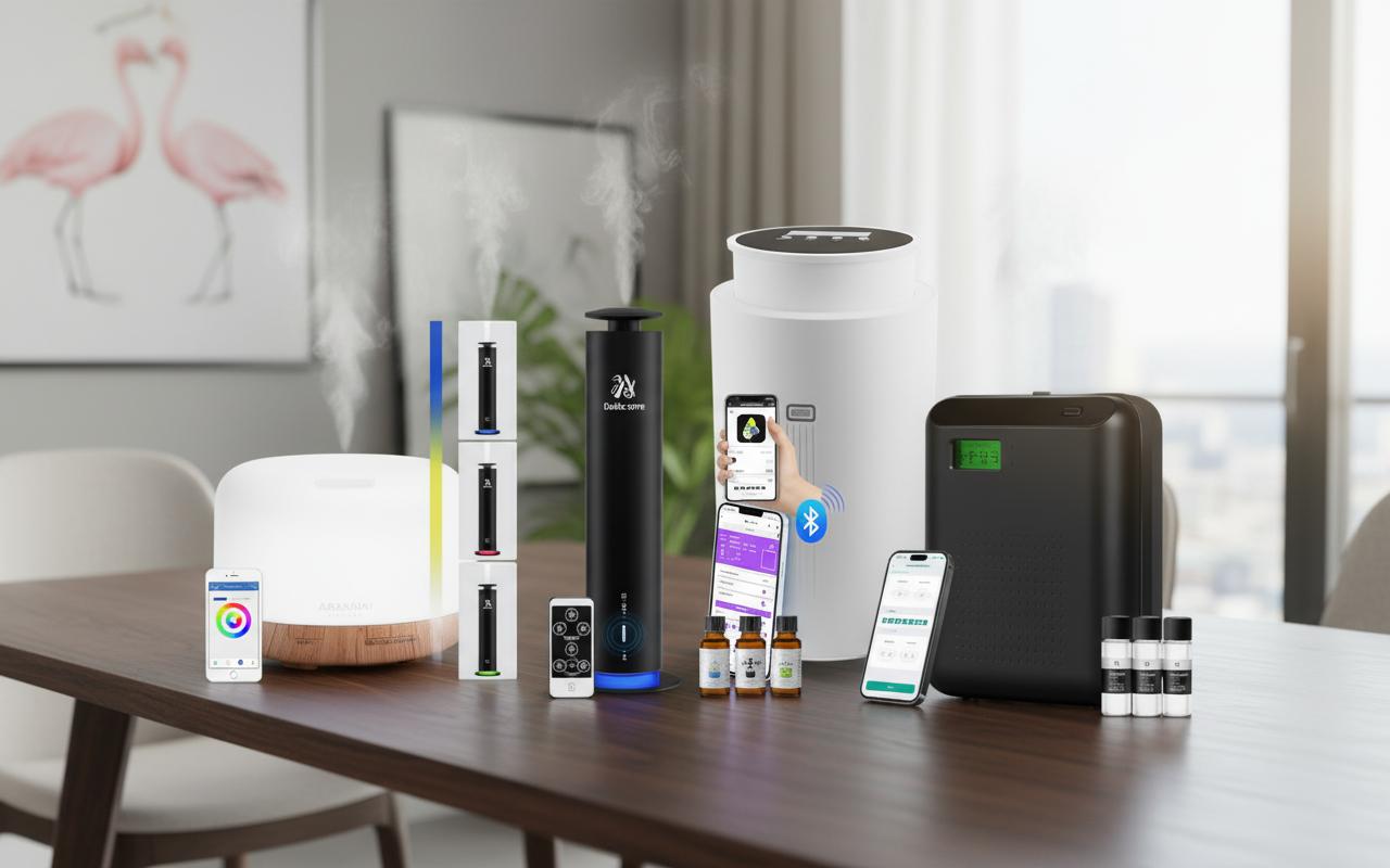 Best App-Controlled Aroma Diffuser Centerpiece - Effortless Aromatherapy Control, Voice Command Compatibility, Stylish Home Decor