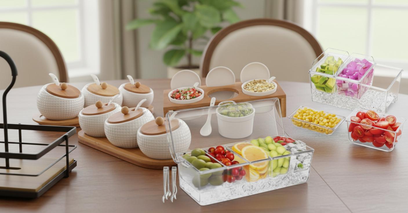 Best Artisanal Ceramic Condiment Caddy - Elegant Design, Durable Craftsmanship and Convenient Spice Organization