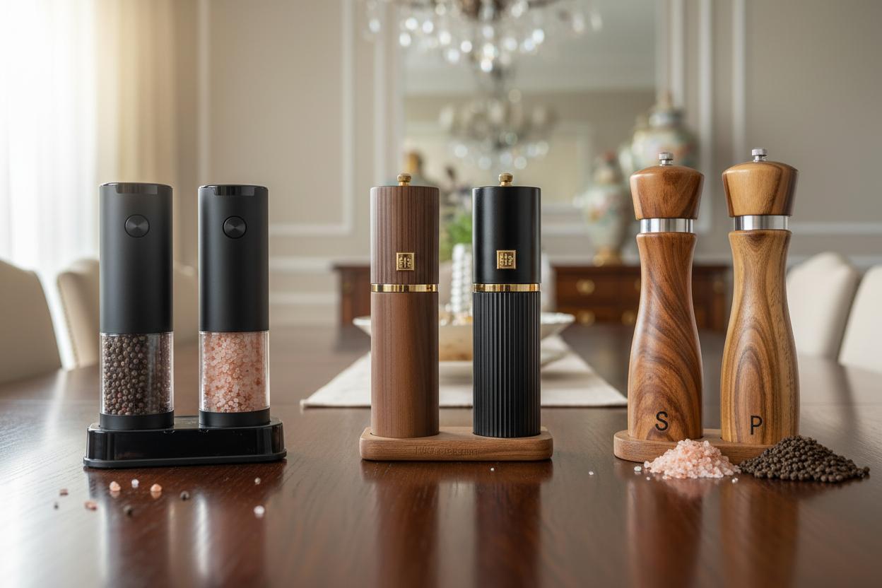 Best Artistic Salt and Pepper Mills - Hassle-Free Seasoning, Adjustable Grind Settings, and LED Lighting