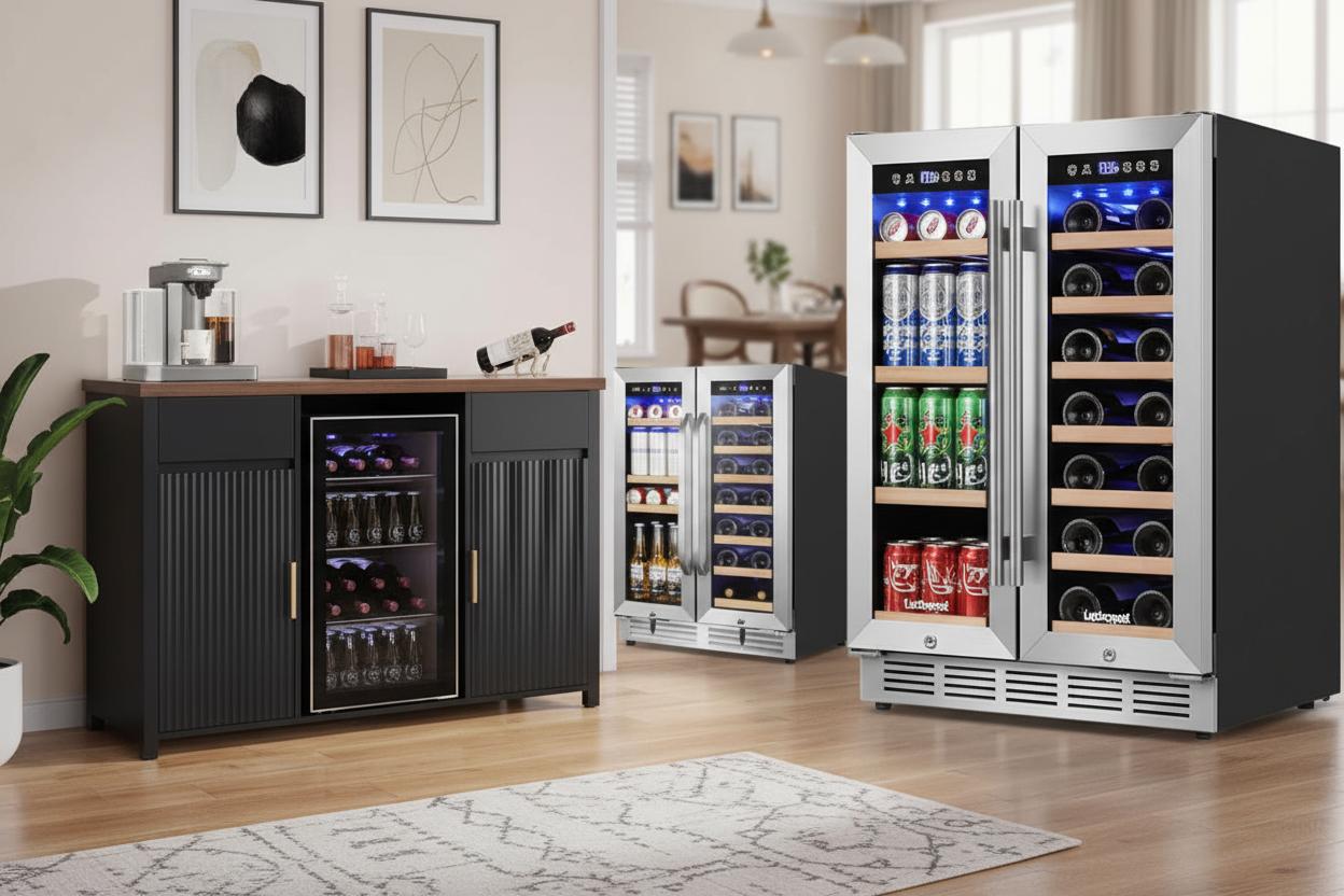 Best Built-in Wine Fridge Credenza - Stylish Organization, Convenient Access, Elegant Design