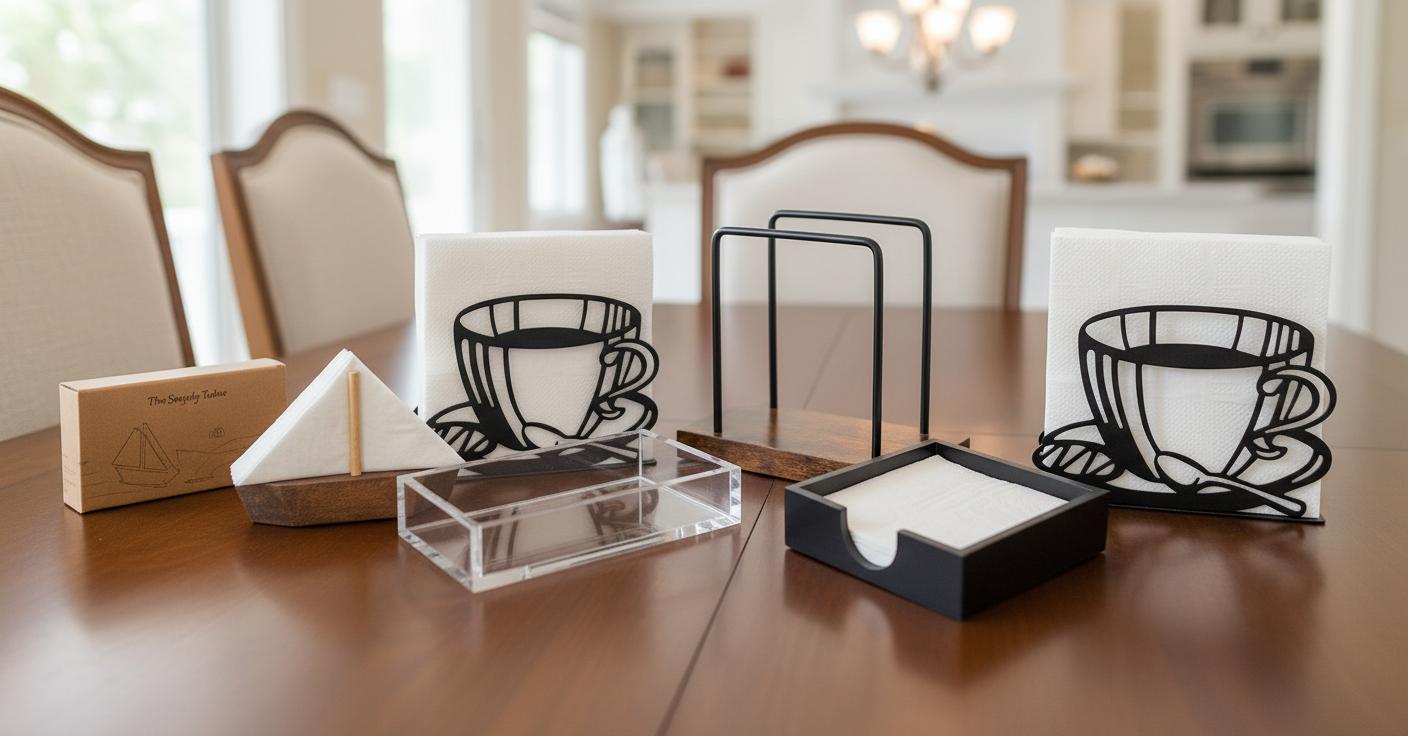 Best Charging Station Napkin Holder - Nautical Design, Coastal Charm, Functional Organization