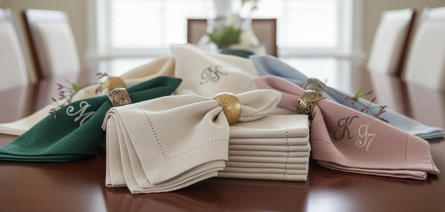 Best Customizable Linen Napkin Sets - Elegant Design, Eco-Friendly Material, Versatile Styling