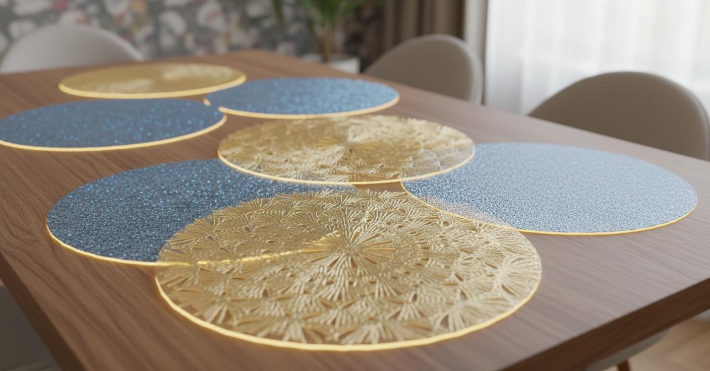 Best Decorative LED Light-Up Placemats - Elegant Moon Lights, Battery-Operated, Perfect for Weddings and Parties