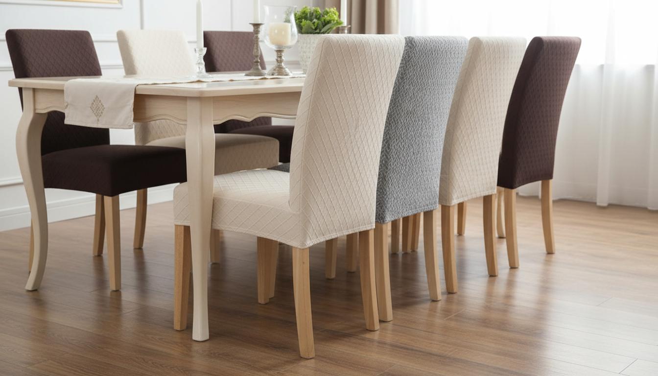 Best Dining Chair Slipcovers - Anti-Stain Technology, Easy-to-Clean Fabric, Stretchy Jacquard Design