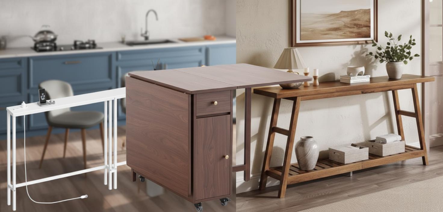 Best Extendable Console-to-Table - Convenient Charging, Stylish Storage, and Space-Saving Design