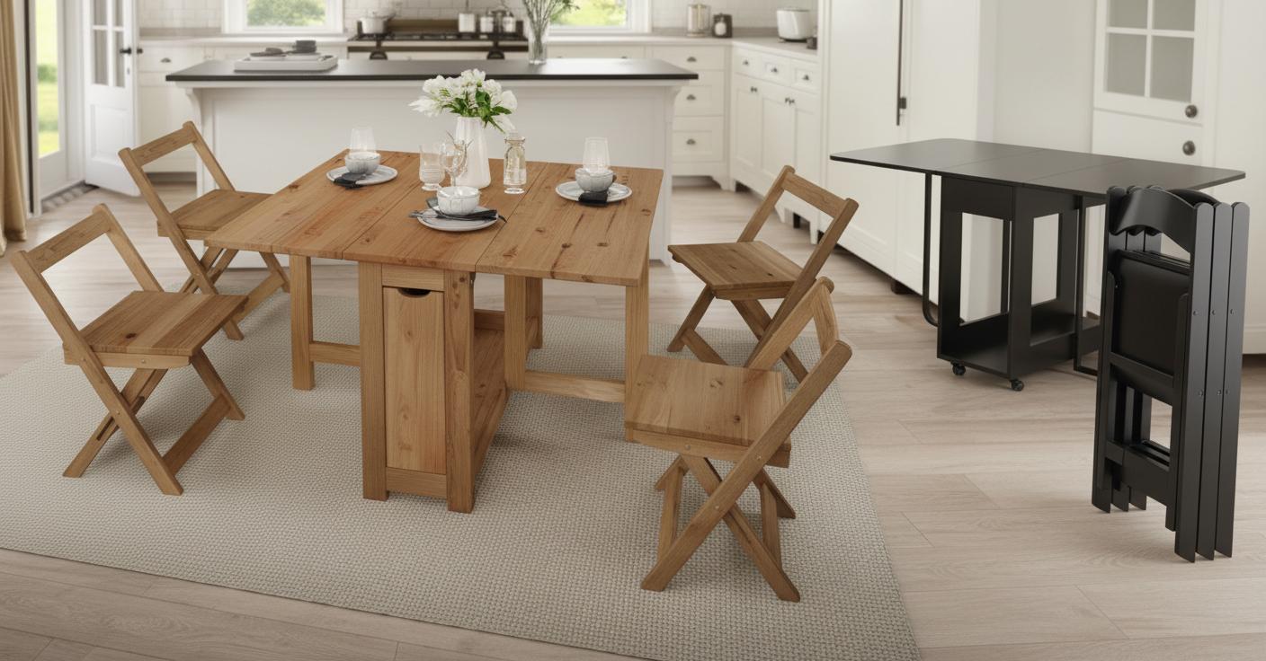 Best Foldable Dining Chairs with Storage - Sturdy, Space-Saving, Rustic Design