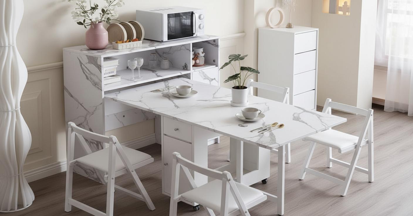 Best Foldable Space-Saving Sideboards - Versatile Dining, Efficient Charging, Compact Design