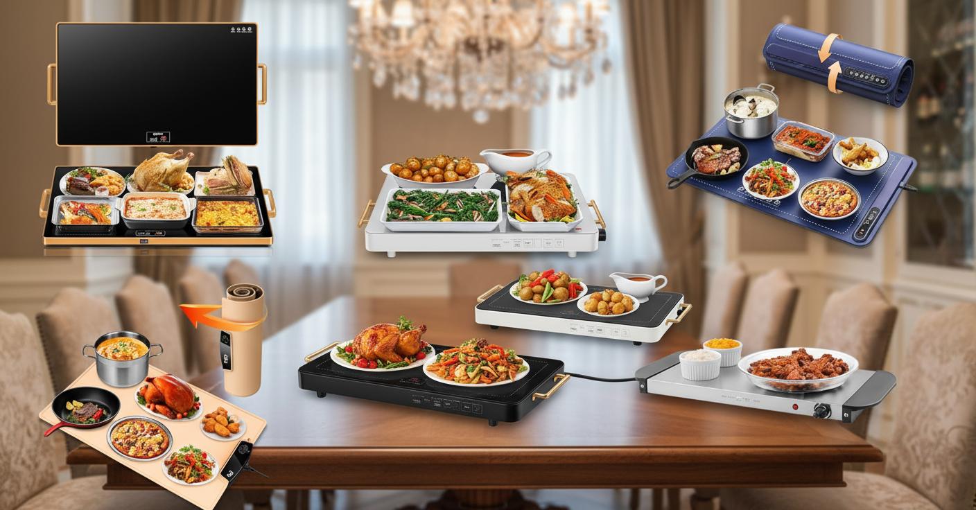 Best Heat-Resistant Serving Tray with Built-In Warmer - Durable, Efficient, and Ideal for Large Parties