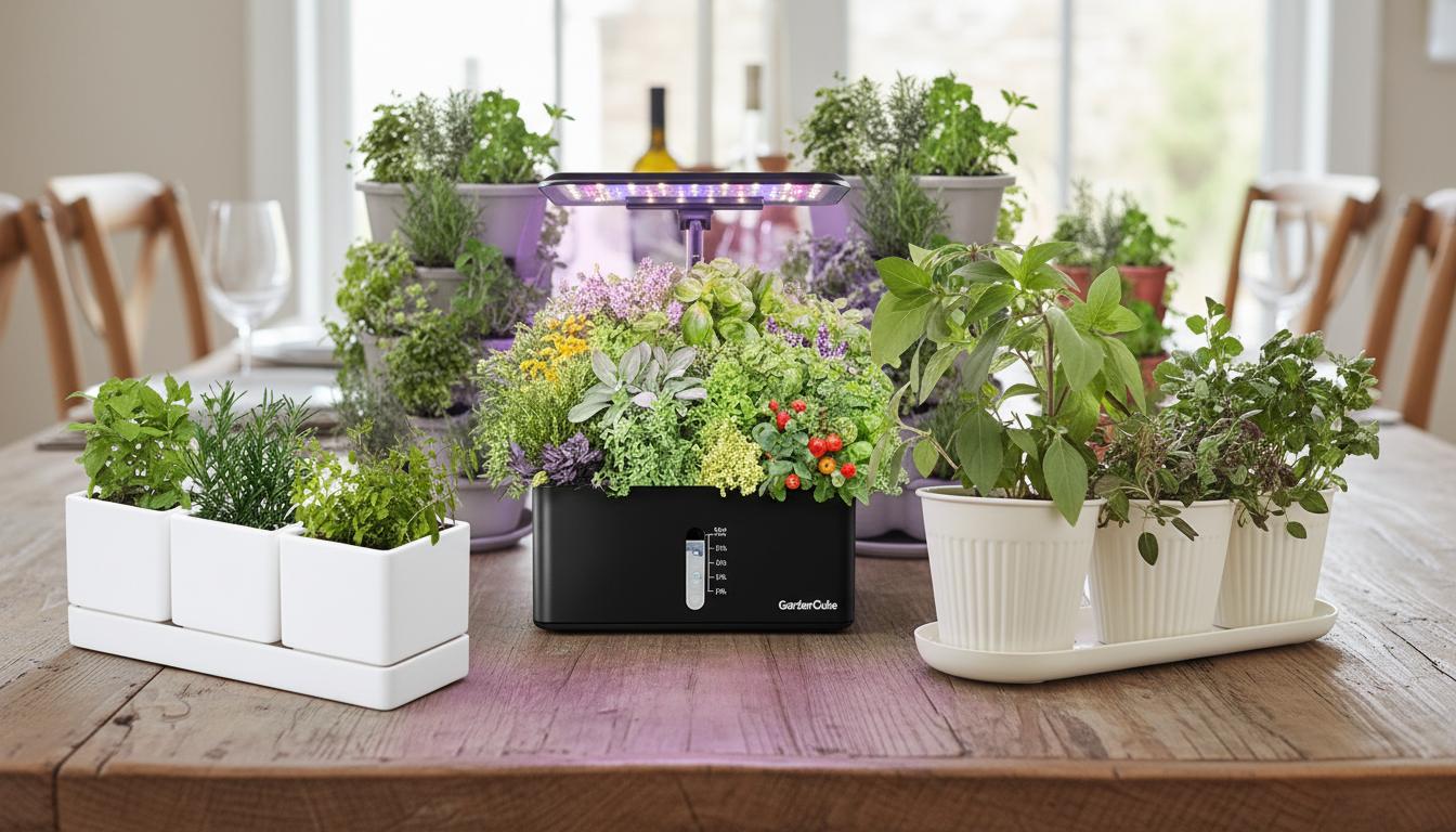 Best Indoor Herb Garden Centerpiece - Stylish Design, Functional Planter, Built-In Drainage