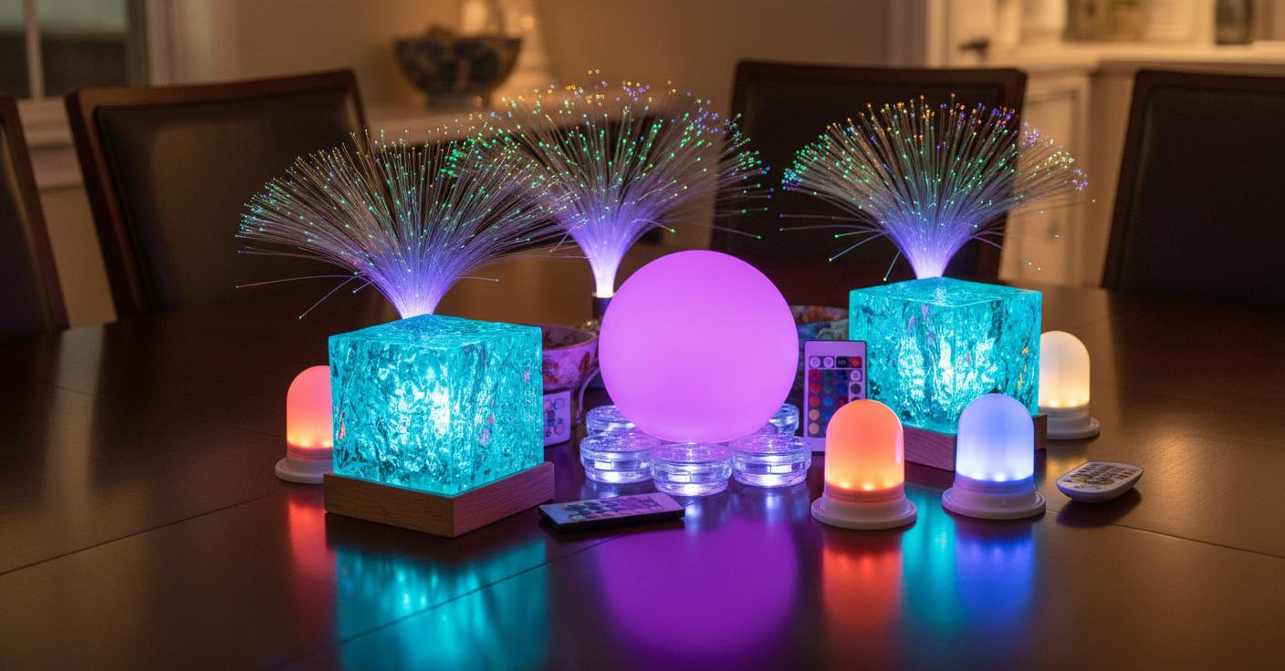 Best LED Ambient Lighting Centerpiece - Vibrant Blue Glow, Party-Ready Design, Eye-Catching Illumination