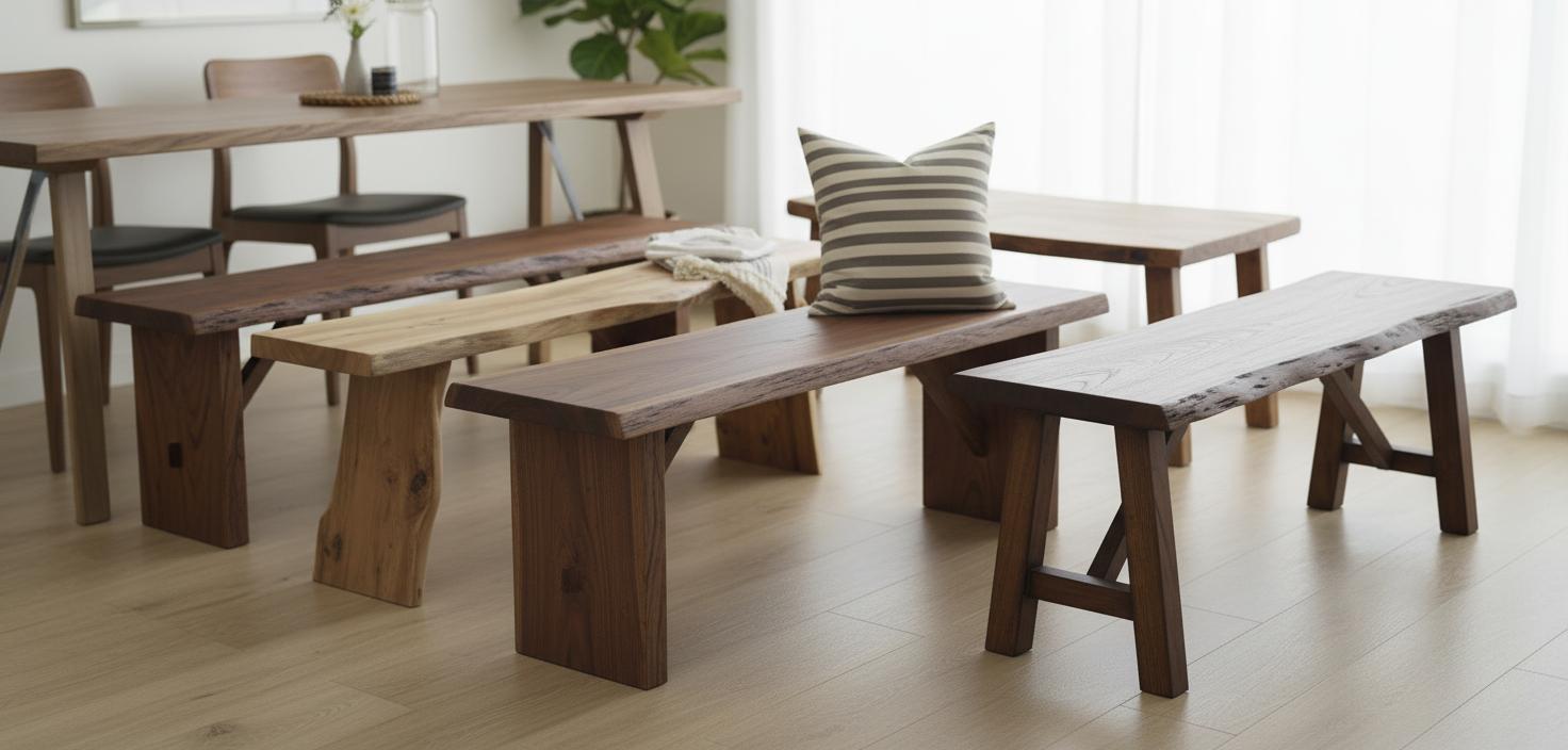 Best Live-Edge Wood Dining Bench - Sturdy Construction, Stylish Rustic Modern Design, Easy Assembly