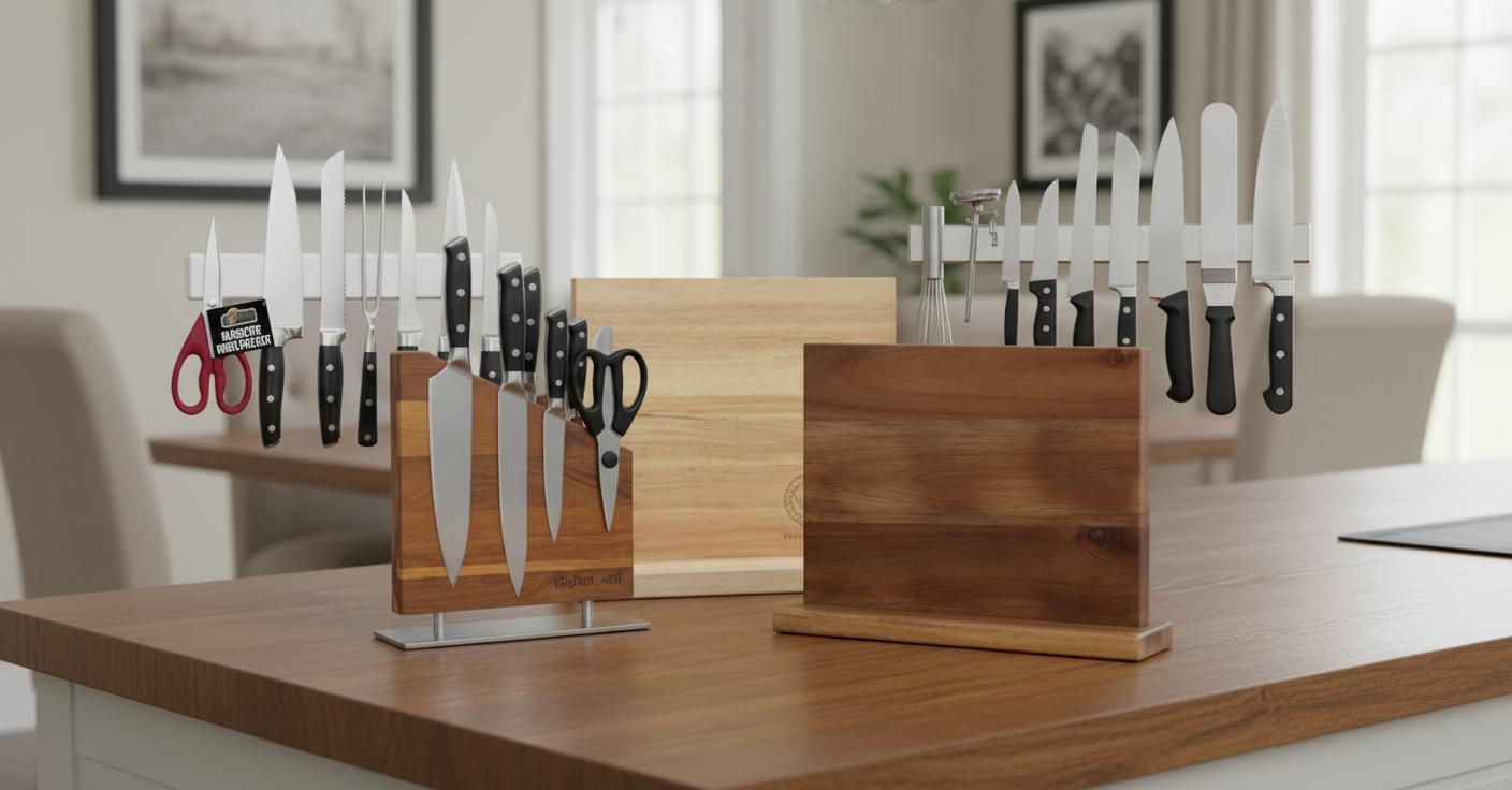 Best Magnetic Cutlery Holder Set - Strong Magnetic Grip, Durable Build, Secure Knife Storage