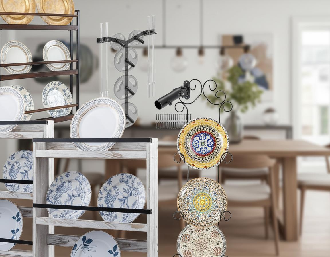 Best Modular Wall-Mounted Plate Rack - Industrial Style, Decorative Showcase, Space-Saving Design