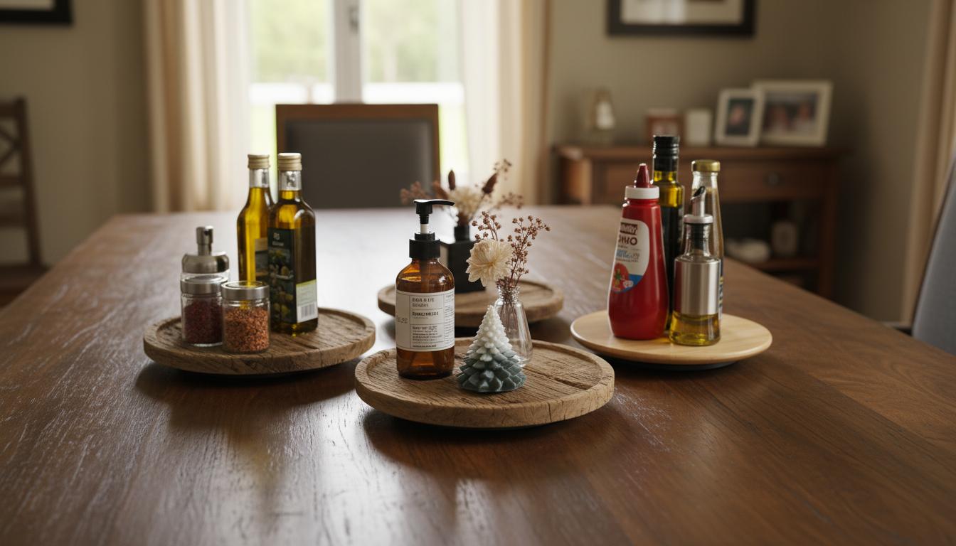 Best Reclaimed Wood Lazy Susan - Maximizing Countertop Space, Elegant 360-Degree Rotation, Durable Craftsmanship
