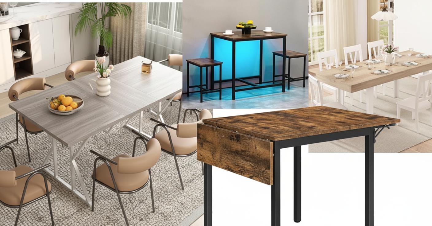 Best Smart Dining Table with Built-In Wireless Charging - Versatile Seating, Elegant Farmhouse Style, Family Friendly