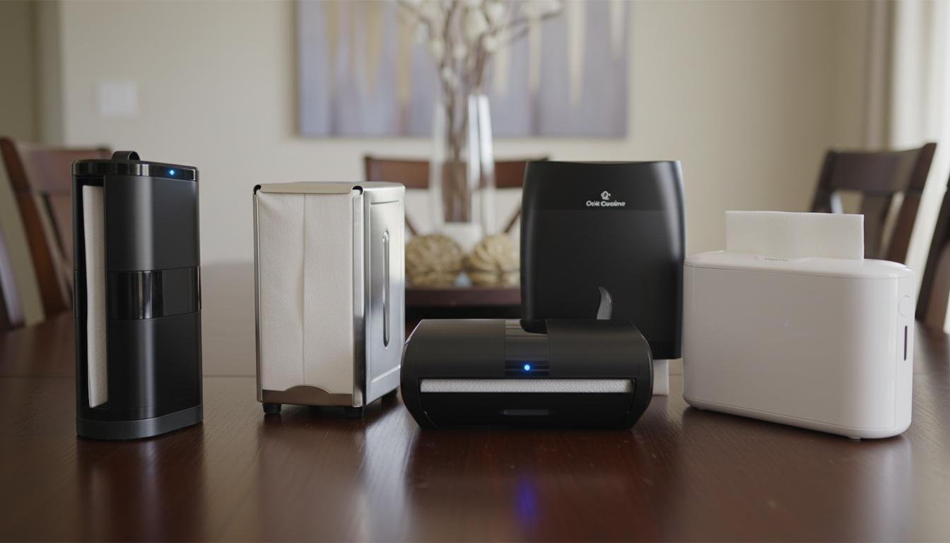 Best Touchless Napkin Dispenser - Hands-Free Operation, Sleek Black Design, Hygienic Convenience