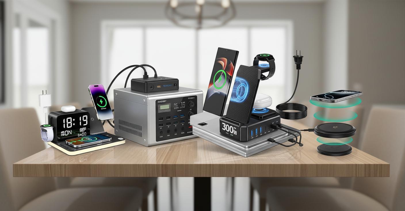 Best Under-Table Wireless Charging Station - Seamless Apple Integration, Bluetooth TimeSync, All-in-One Convenience