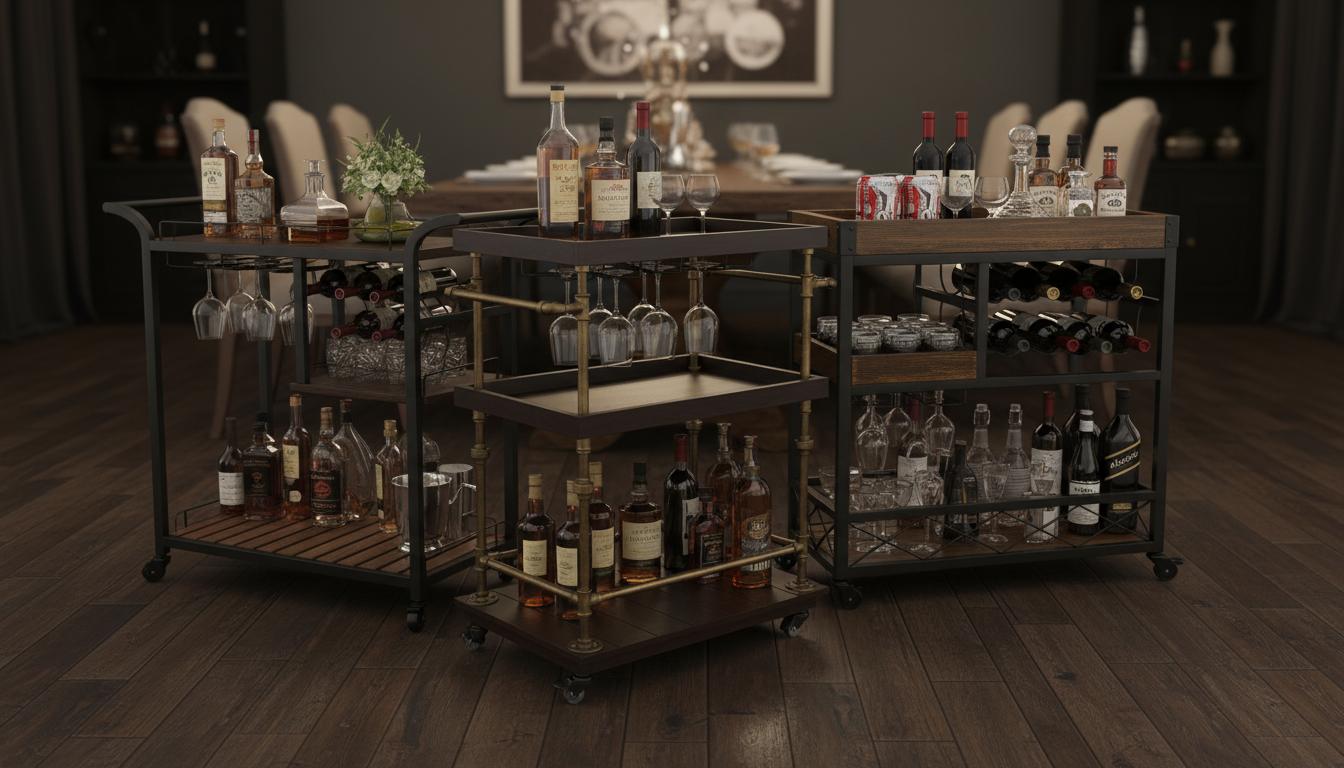 Best Vintage-Style Bar Cart - Elegant Design, Easy Mobility, Convenient Serving