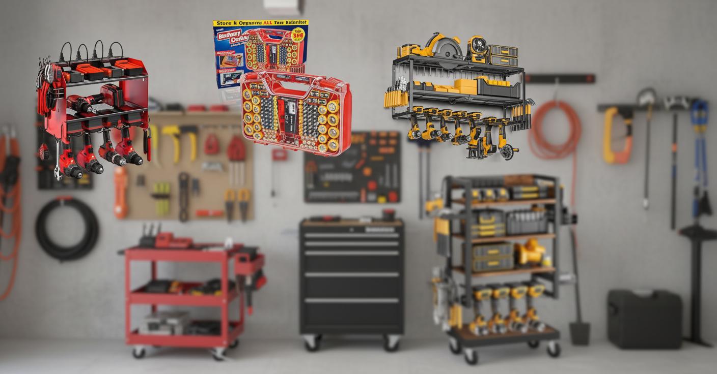 Best Battery Charging Station Organizer - Efficient Power Tool Management, Multiple Device Charging, Space-Saving Design
