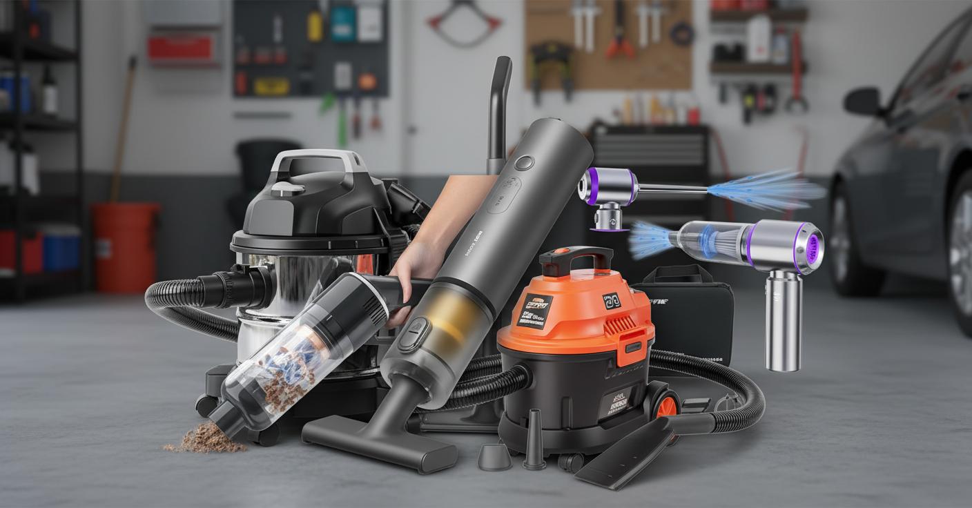 Best Car Detailing Vacuum - Heavy-Duty Wet and Dry Cleanup, Powerful 3 HP Motor, Durable Performance