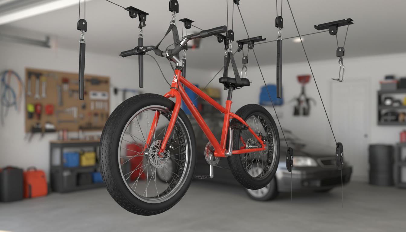 Best Ceiling-Mounted Bike Lift - Effortless Storage, No Electricity Needed, Simple Installation