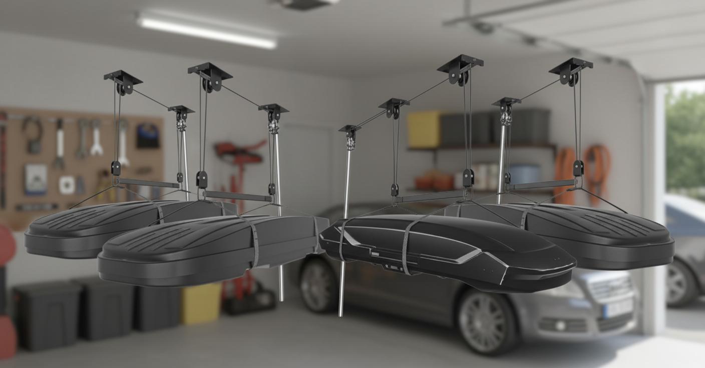 Best Ceiling-Mounted Storage Lift - Heavy-Duty Design, Space-Saving Solution, Easy Garage Organization