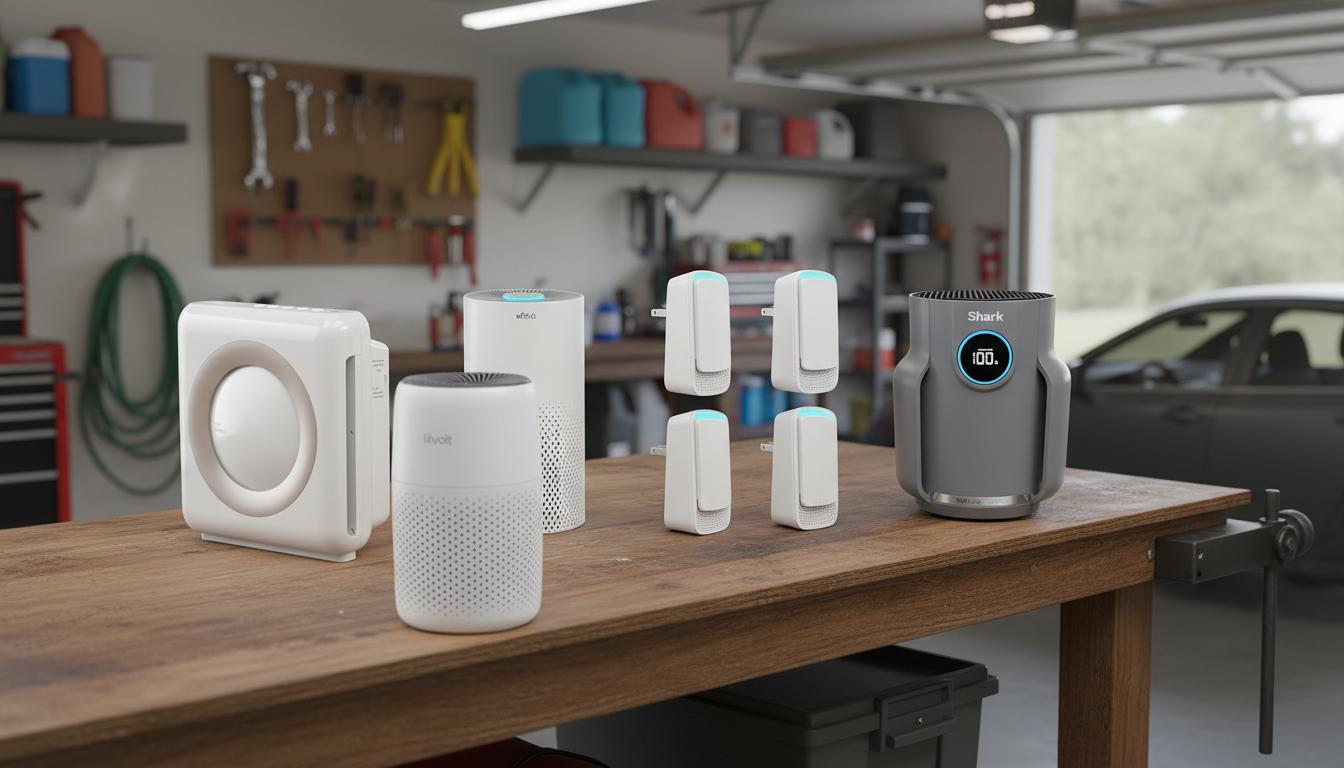 Best Compact Air Purifier for Garages - Real-Time Air Quality Monitoring, Efficient HEPA Filtration, and Space-Saving Design