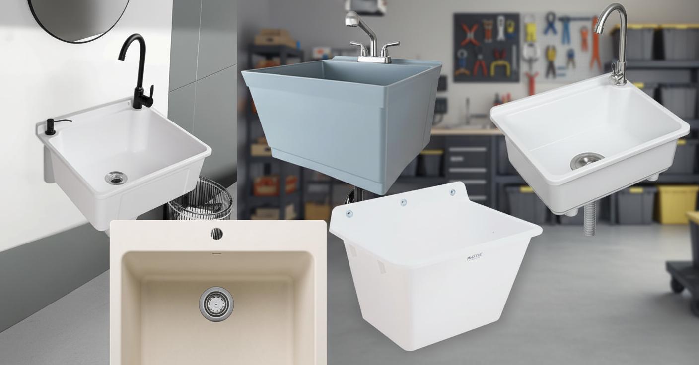 Best Fold-away Wall-mounted Utility Sink - Durable Design, Space-saving Convenience, Hot and Cold Water Access