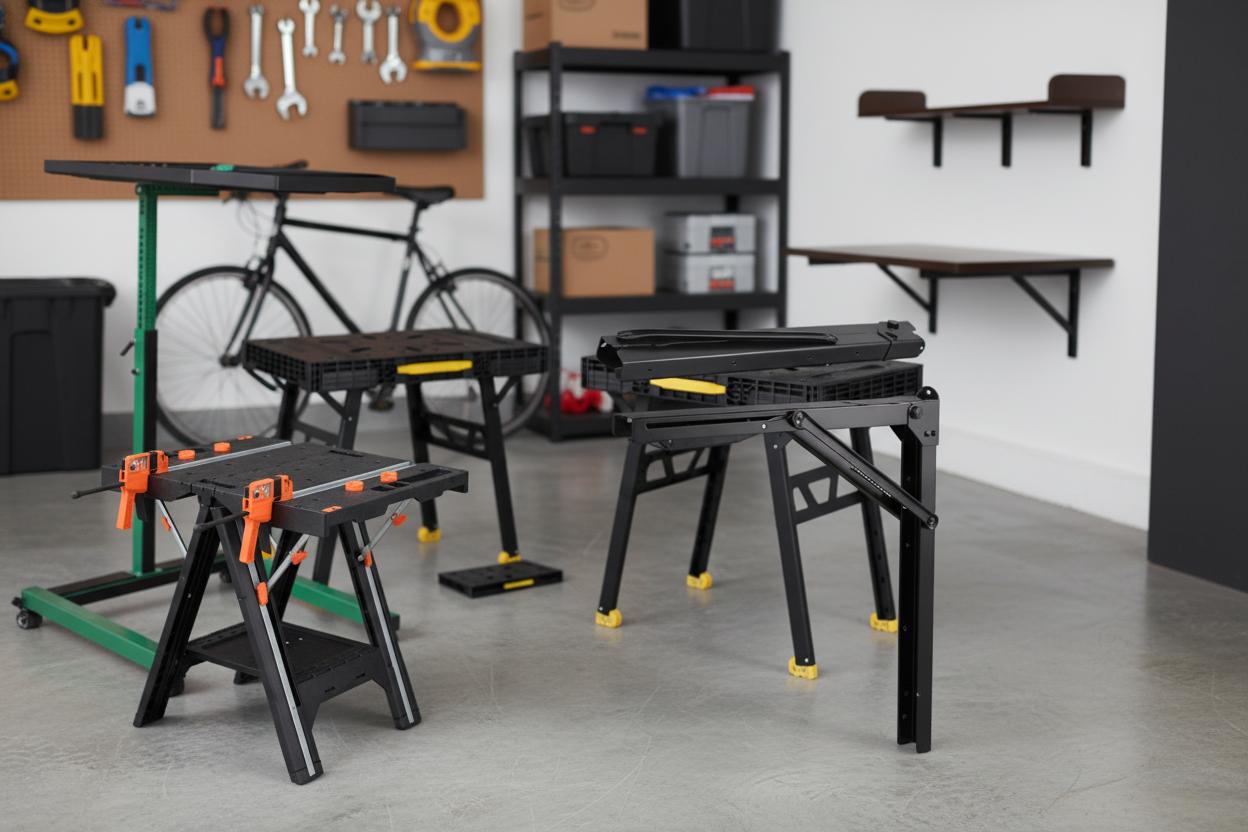 Best Fold-away Workbench - Versatile Design, Adjustable Height, Secure Mobility