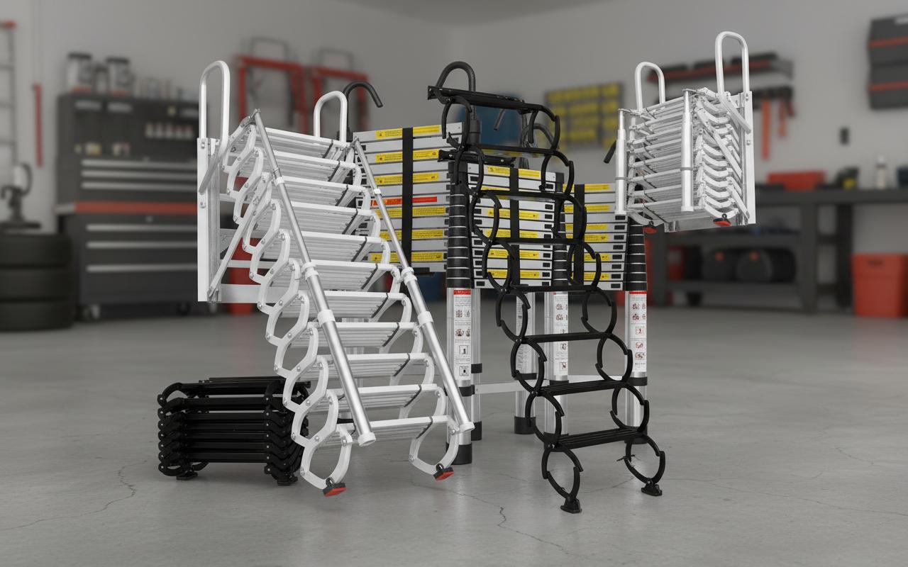 Best Folding Attic Ladder - Space-Saving Design, Safe Retractable Stairs, Easy Installation