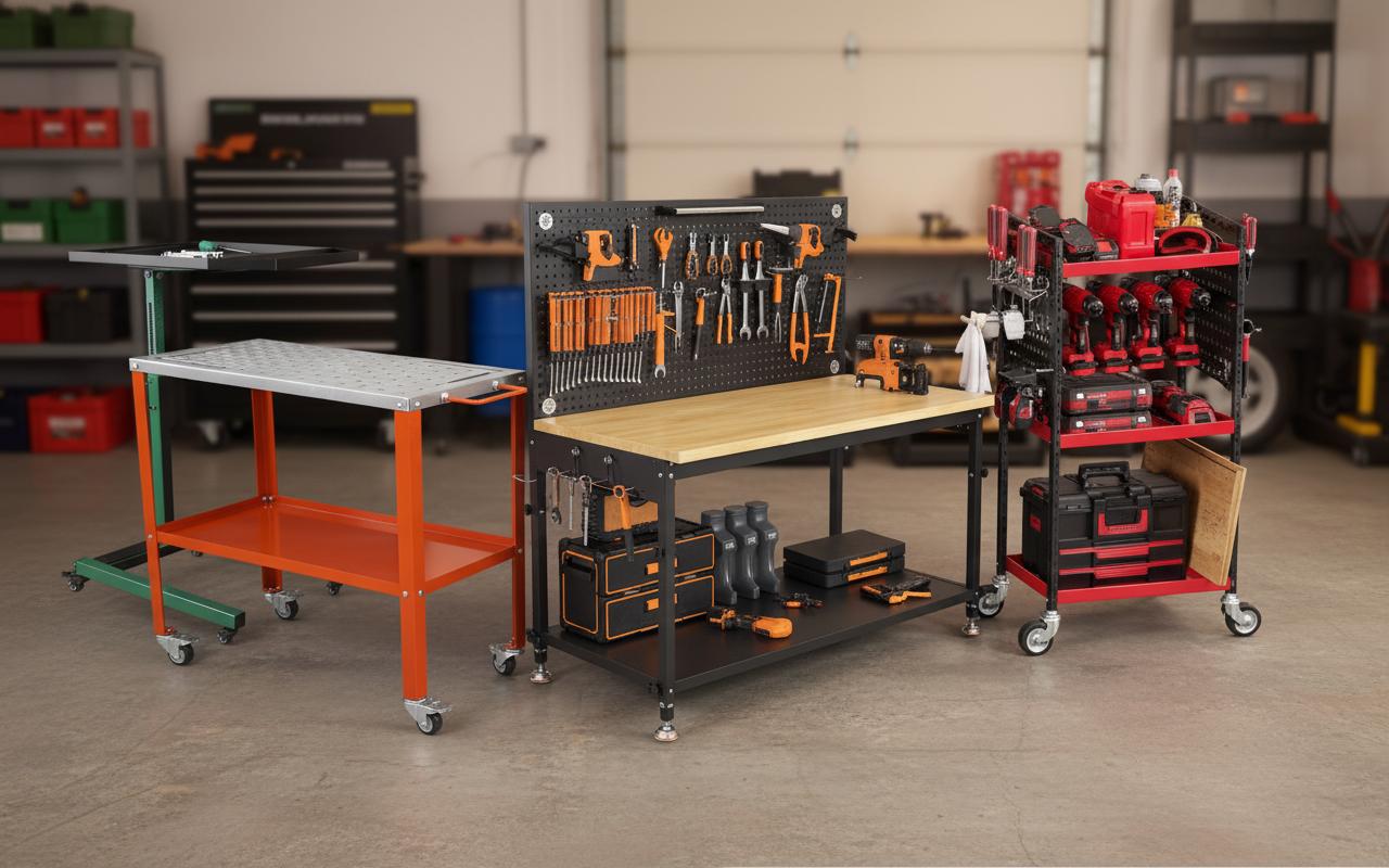 Best Heavy-Duty Rolling Workbench - Versatile Mobility, Adjustable Height, Sturdy Steel Construction