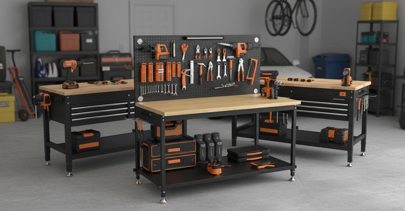 Best Heavy-Duty Workbench with Integrated Power Outlets - Sturdy Support, Convenient Power Access, Durable Construction