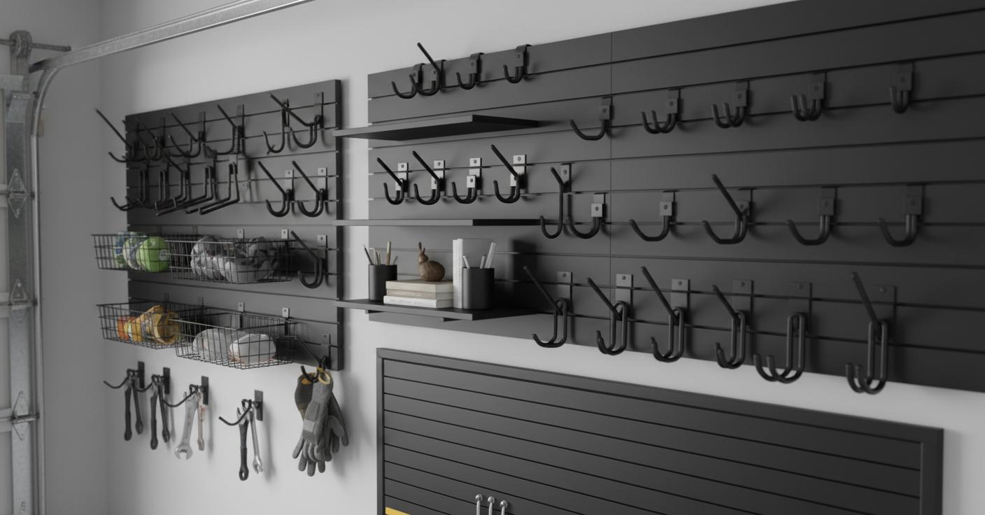 Best Modular Slatwall Storage System - Heavy-Duty Durability, Versatile Garage Storage Hooks, Efficient Tool Organization