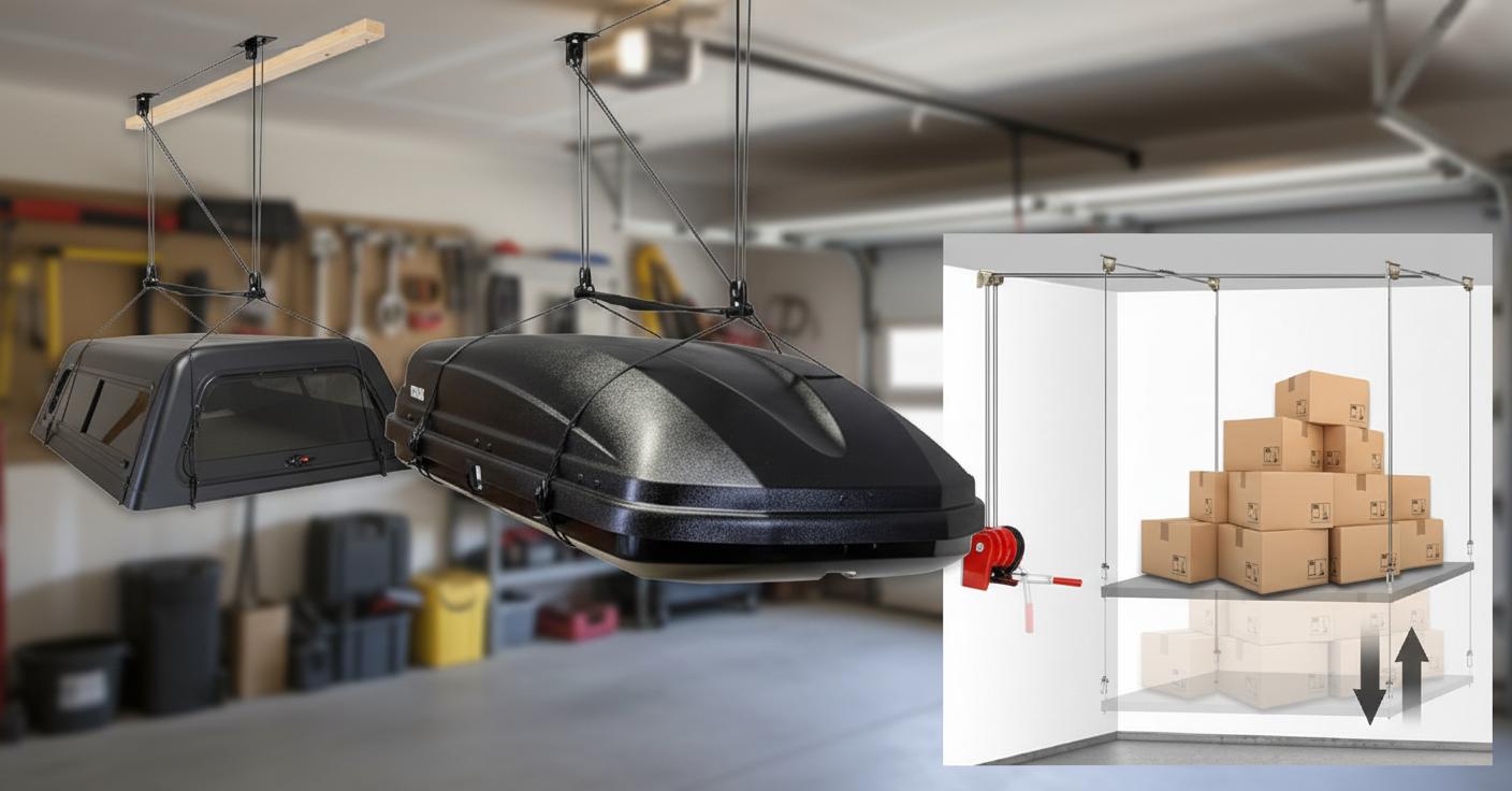 Best Motorized Overhead Storage Lift - Safe, Easy One-Person Operation, Space-Saving Design
