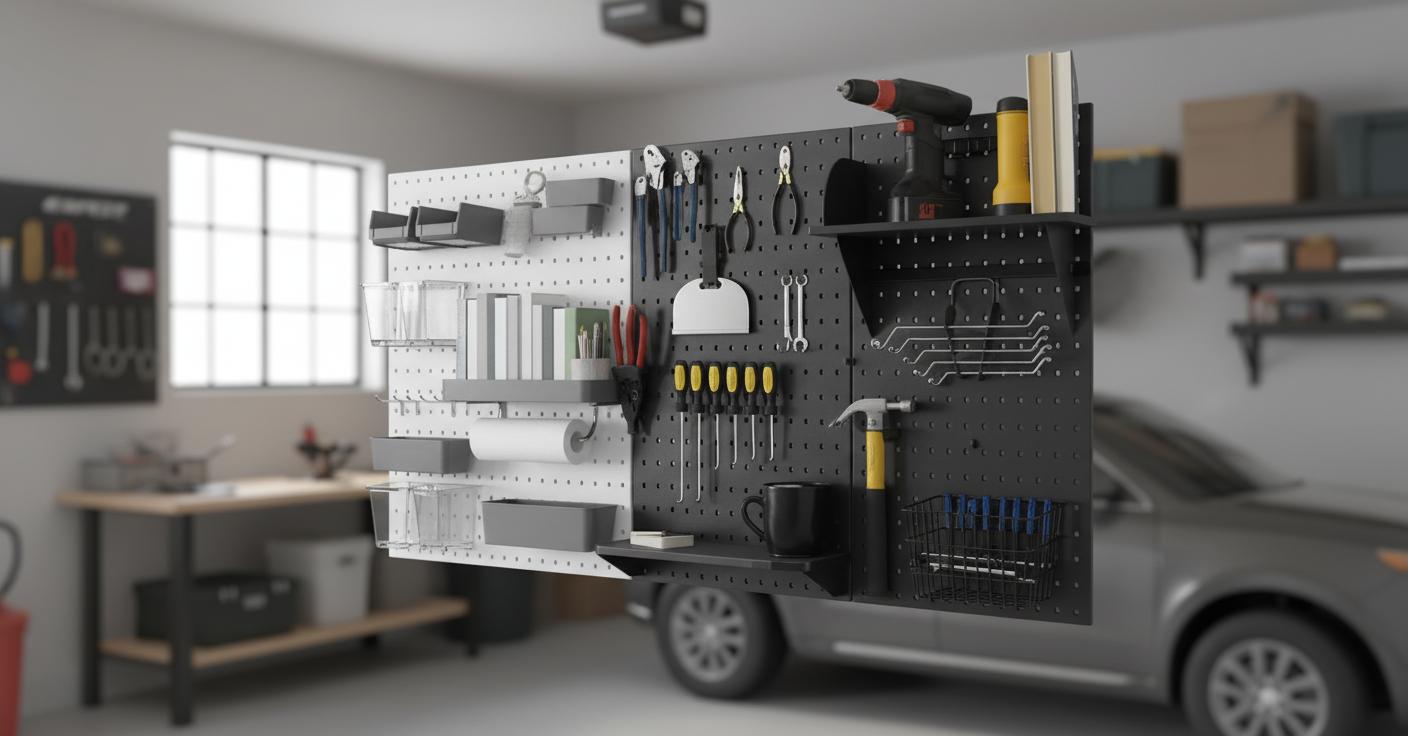 Best Pegboard Wall Organization System - Efficient Craft Storage, Office Supply Management, and Space Optimization