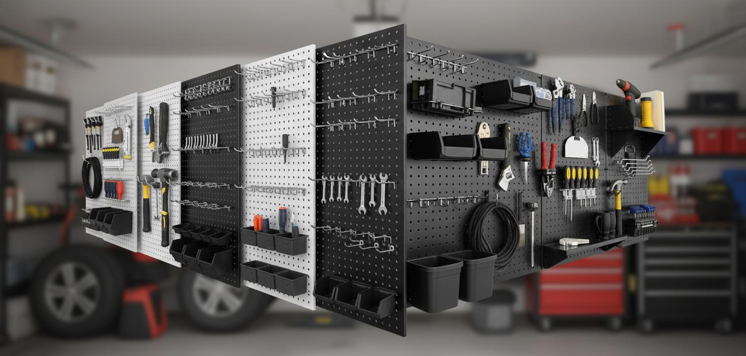 Best Pegboard Wall Storage System - Durable Metal, Efficient Tool Organization, Versatile Accessories