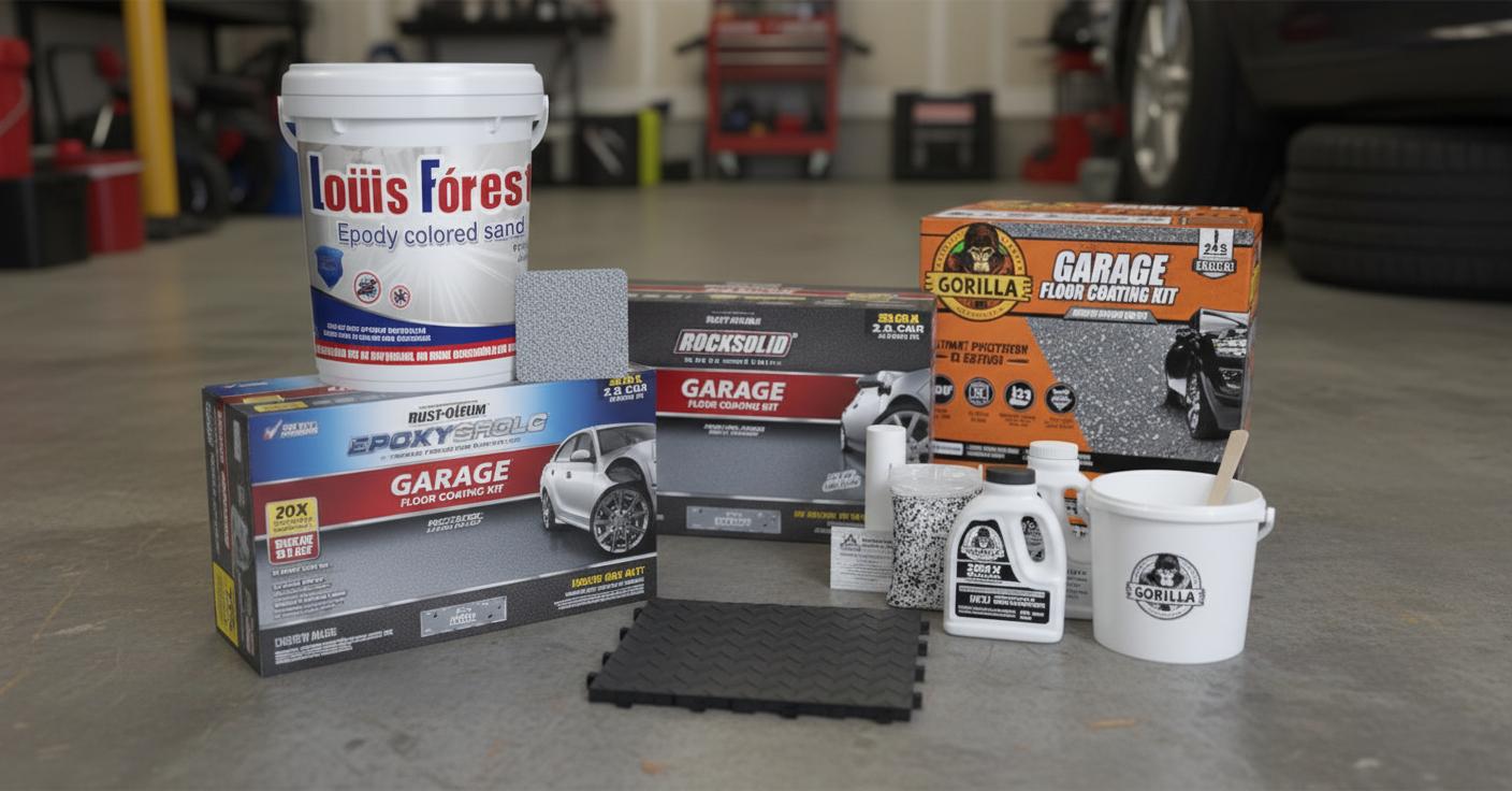 Best Polyurethane Garage Floor Coating Kit - High-Gloss Finish, Durable Protection, Marble Effect