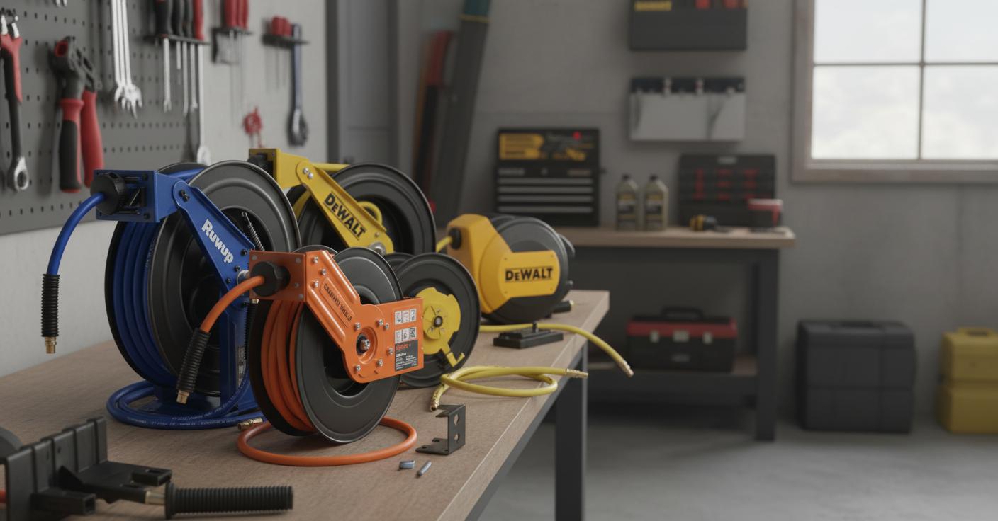 Best Retractable Air Hose Reel - Heavy-Duty, Space-Saving Design, Auto Rewind Mechanism