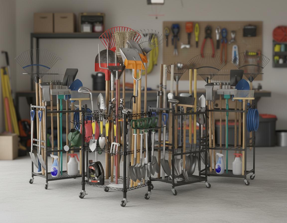 Best Rolling Garden-Tool Storage Caddy - Secure, Mobile, and Perfect for Long-Handled Tools