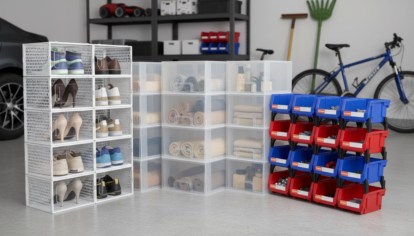 Best Stackable Bin Organizer - Space-Saving, Durable, and Versatile for Large Shoe Collections