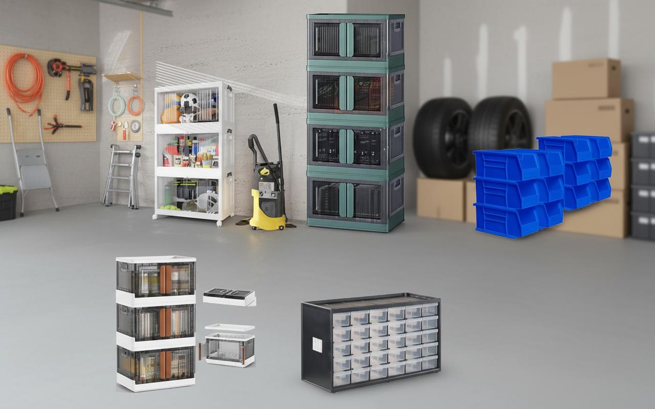Best Stackable Bin System - Large Capacity, Collapsible Convenience, Space-Saving Design