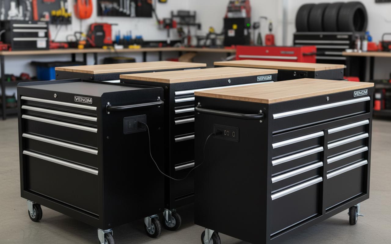 Best Tool Chest with Integrated Charging Ports - Convenient Charging, Secure Storage, Mobile Organization