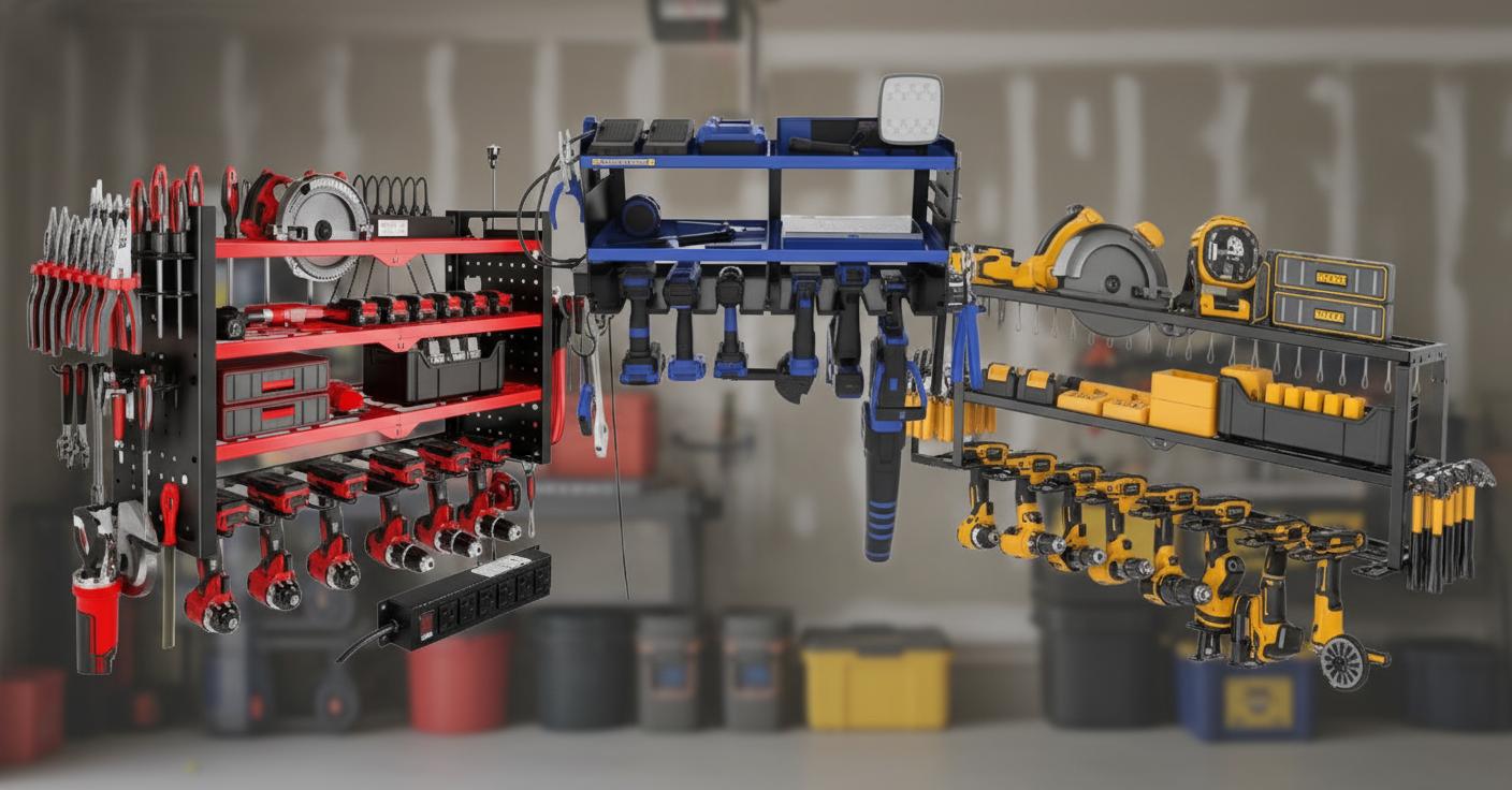 Best Wall-Mounted Charging Station for Power Tools - Heavy-Duty Organization, Efficient Charging, and Space-Saving Design
