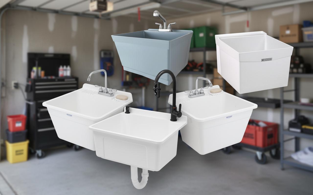 Best Wall-Mounted Utility Sink - Durable Construction, Space-Saving Design, Hot and Cold Water Options