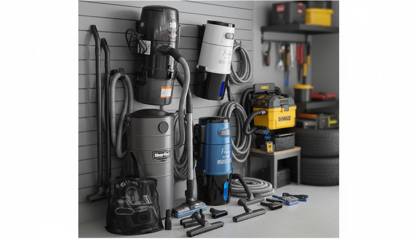Best Wall-Mounted Vacuum/Blower System - Powerful Wet and Dry Cleaning, Convenient Wall Mounting, Ideal for Car Owners